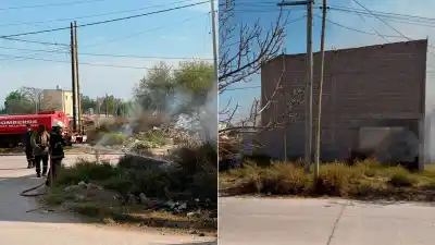Las llamas avanzaron cerca de las casas y el humo complicó a todo el barrio