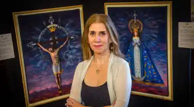 Una artista bonaerense trajo a Salta su homenaje a la Virgen y sumó dos obras del Milagro