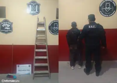 Intentó escapar con una escalera y una escoba robadas, pero no llegó muy lejos