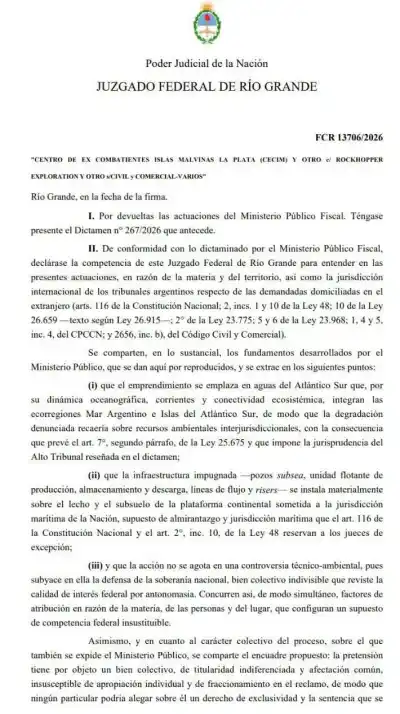 La Justicia Federal se metió en el caso León Marino: qué resolvió sobre el proyecto en Malvinas