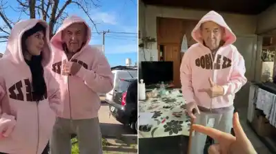 Le prestó ropa de su marca y lo filmó: el video que dejó a su abuelo de 88 años sin entender nada