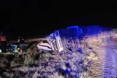 Un camión que transportaba pellet terminó volcado al costado de la Ruta 14: qué pasó con el conductor