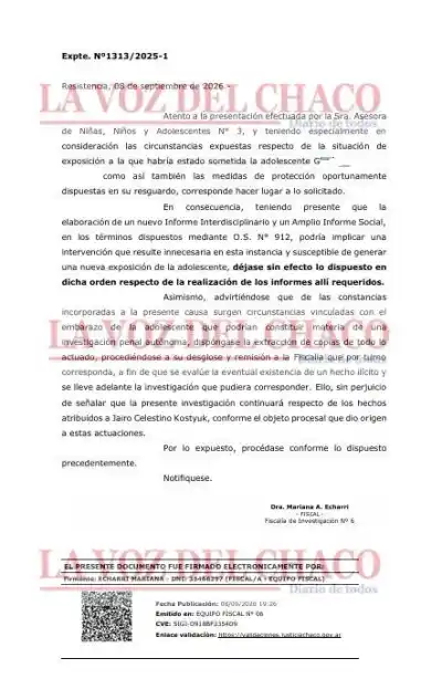 La causa Kostyuk sumó un giro inesperado: la Justicia abrió una investigación paralela por el embarazo de la adolescente