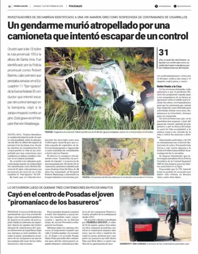 A juicio el cigarrillero acusado de matar al gendarme "Chato" Barreto