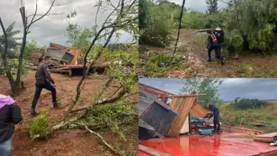 El viento arrasó su casa en San Pedro y lo encontraron en un yerbatal