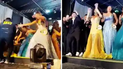 El escenario se movió en pleno baile de las candidatas de El Carmen y nadie podía creer lo que pasó después