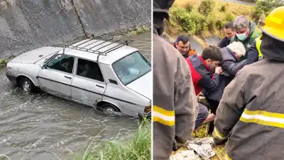 Cayó al canal con cuatro adultos mayores adentro: cómo hicieron para salir