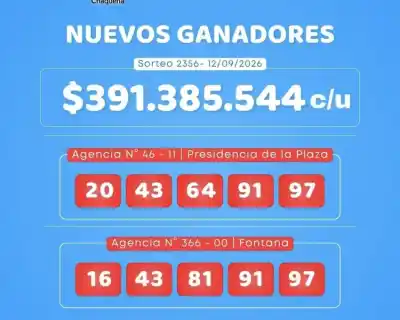 Dos chaqueños pegaron los cinco números de la Poceada y se reparten una fortuna