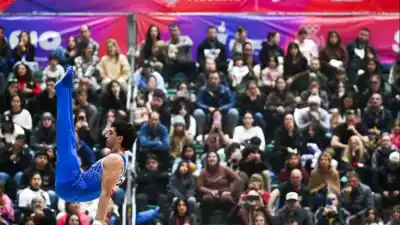 El gimnasta rosarino que se colgó la primera medalla de los Suramericanos y se quebró al hablar