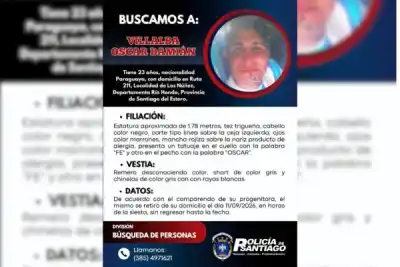 Salió de su casa en Los Núñez y no volvió: buscan a Oscar, de 23 años