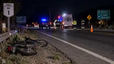 Manejaba su moto de noche por Ruta 1 y lo que encontraron en la ciclovía cambió todo