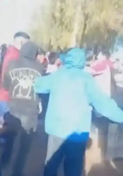Una expulsión terminó en batalla campal: 400 personas, 7 policías y un partido que no se terminó