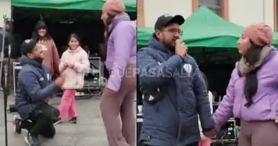 Caminaba a Salta con la banda que anima a los peregrinos: a un día de la Catedral, se arrodilló y sorprendió a todos
