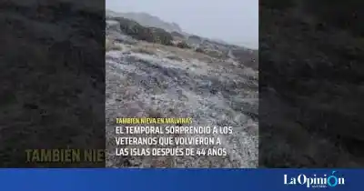 Volvieron a Malvinas 44 años después: la nieve los sorprendió en Monte Longdon