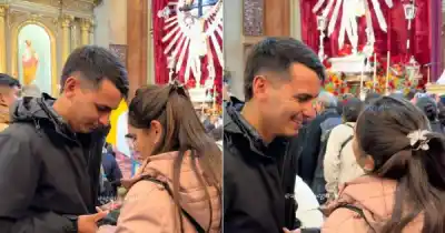 Se arrodilló frente al Señor y la Virgen: lo que sacó de su bolsillo hizo estallar la Catedral