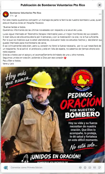 El bombero de Puerto Rico que espera un corazón: su corazón dejó de responder