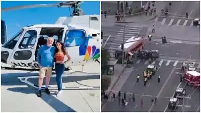 Iban a cubrir un choque y terminaron siendo la noticia: el video final del helicóptero en Los Ángeles