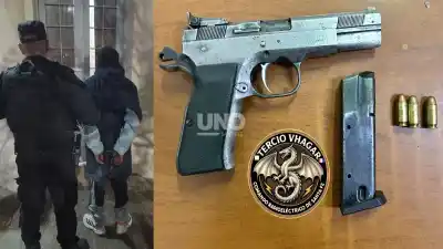 Vecinos lo vieron armado en la calle, quiso escapar y la Policía terminó entrando a una casa