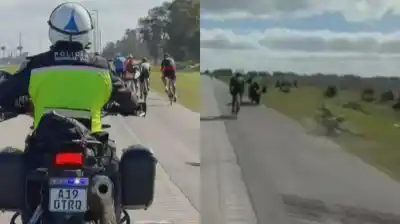 Pedaleaba por la Ruta 6 con sus amigos cuando una moto lo embistió de atrás: "Me tiró y me abandonó"