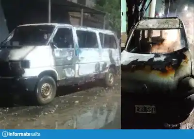 Otra madrugada de fuego en Joaquín V. González: una Kangoo ardió hasta quedar destruida