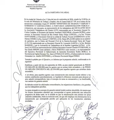 El Gobierno fueguino cerró con los gremios, pero hay un detalle que cambia el piso de todos los sueldos