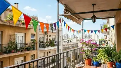 El secreto que esconden los banderines de colores en los balcones y por qué no es solo decoración