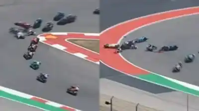 Caos en Moto2: el accidente múltiple que paralizó el Gran Premio de Estados Unidos