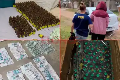 Buscaban cheques truchos y en la casa apareció algo que no esperaban: más de 280 frascos listos para vender