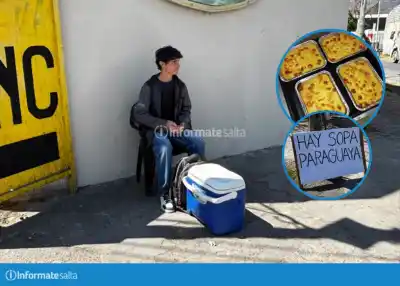 Vende sopa paraguaya con la receta de su abuela en una esquina de Salta: el motivo que nadie imaginaba