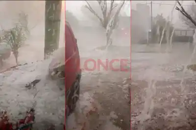 Paraná bajo el granizo: el video que muestra la fuerza de la tormenta en Toma Nueva
