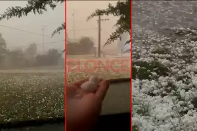 El cielo se desplomó sobre Colonia Crespo: el video que muestra el tamaño real de las piedras