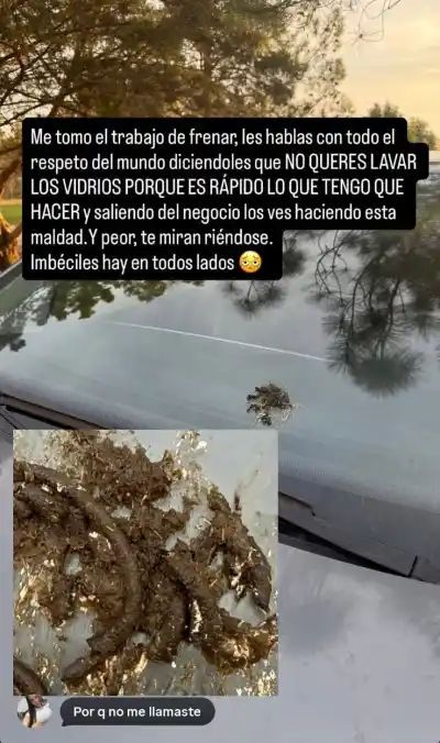 Le dijo que no al lavacoches y al volver encontró una asquerosa sorpresa en su auto