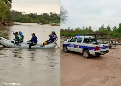 Salió a la orilla del río Juramento con otra persona: solo uno volvió