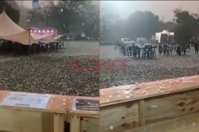 El cielo se puso blanco y verde en la costanera: lo que cayó sobre los gazebos mientras todos comían