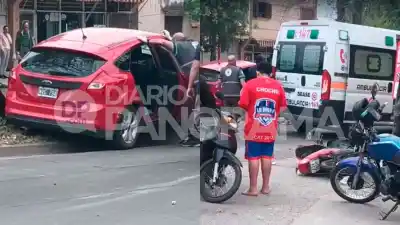 Choque en Andes y Aguirre: el auto terminó en la vereda y nadie sabe cuántos heridos hay
