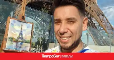 El cuadro que un santacruceño pintó en 40 minutos y que ahora mirarán en París
