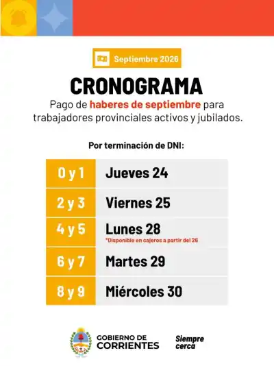 El cronograma de pagos de Corrientes ya tiene fecha: quiénes cobran primero
