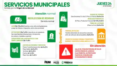 Feriado en Corrientes: los servicios que funcionan el jueves y los que quedan cerrados