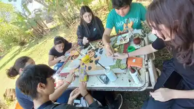 Garupá: los murales que hicieron los alumnos con semillas y que ya tienen reyes