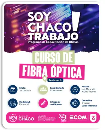 Se abre una capacitación en fibra óptica en Resistencia: no piden estudios previos y anotarse es ahora