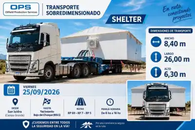 Este viernes no circule tranquilo: una mole de 26 metros se cruza en las rutas de Neuquén y Río Negro