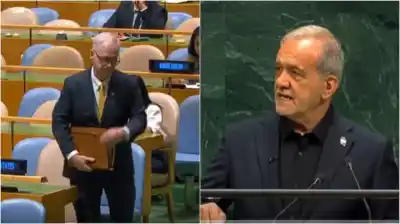 Pezeshkian hablaba en la ONU y el delegado de EE.UU. hizo un gesto que lo dijo todo