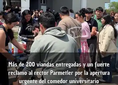 Repartieron 200 viandas en la UNaF y dejaron un mensaje que incomoda al rectorado
