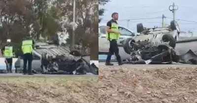 Iba por Emilio Civit con el Zonda encima: su auto terminó volcado y ella atrapada adentro