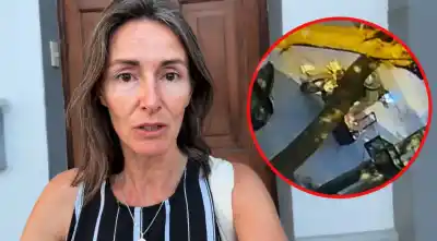 Olvidó la mochila de su hijo en la vereda y las cámaras revelaron quién se la llevó