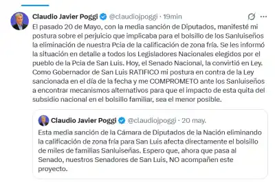 Poggi no se quedó callado tras la sanción de la Ley de Zonas Frías: "Me comprometo a..."