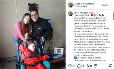 Thomi ya tiene su silla, pero la colecta de $5 millones guarda un final inesperado