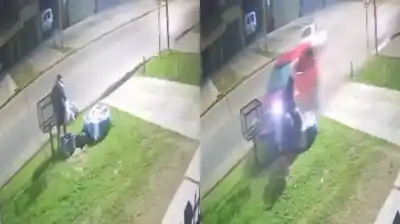Un auto voló por los aires y casi atropella a un recolector: el video que estremece a San Francisco Solano