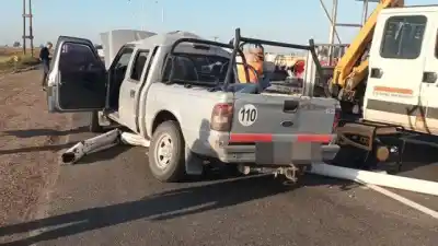 Perdió una rueda en plena Ruta 32 y el final fue inevitable: tres terminaron en el hospital