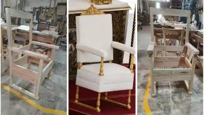 El encargo que sorprendió a una fábrica de Esperanza: un sillón para el Papa que no es como los demás